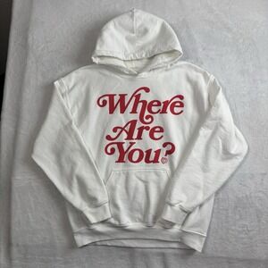 Blink 182 Where Are You And Im So Sorry White Pullove LS Fleece Hoodie Men's M